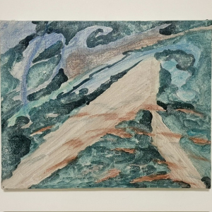 Paesaggio per uno | Landscape for one - Pastello e tecnica mista su tela - 40x50cm