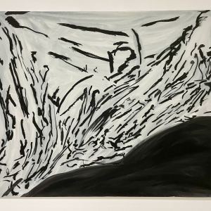 Senza titolo (Lettera scritta al buio con pieghe) | Untitled (Letter written in the dark - with folds) - Olio su tela -140x180cm - 2021
