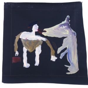Baciarsi prima di andare a lavoro (Kissing before going to Work) 2010 Olio su tela, Oil on canvas 100x105 cm ca