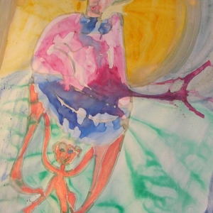 Nonna (Grandmother) 2009 Tecnica mista su tela, Mixed media on canvas 219X135 cm ca