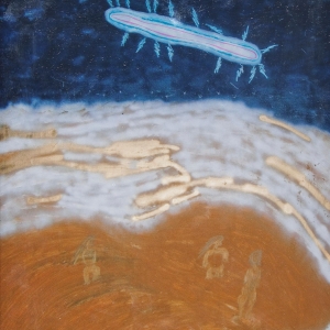 Ansia (Anxiety) 2008 Tecnica mista su tela, Mixed media on canvas 214X200 cm